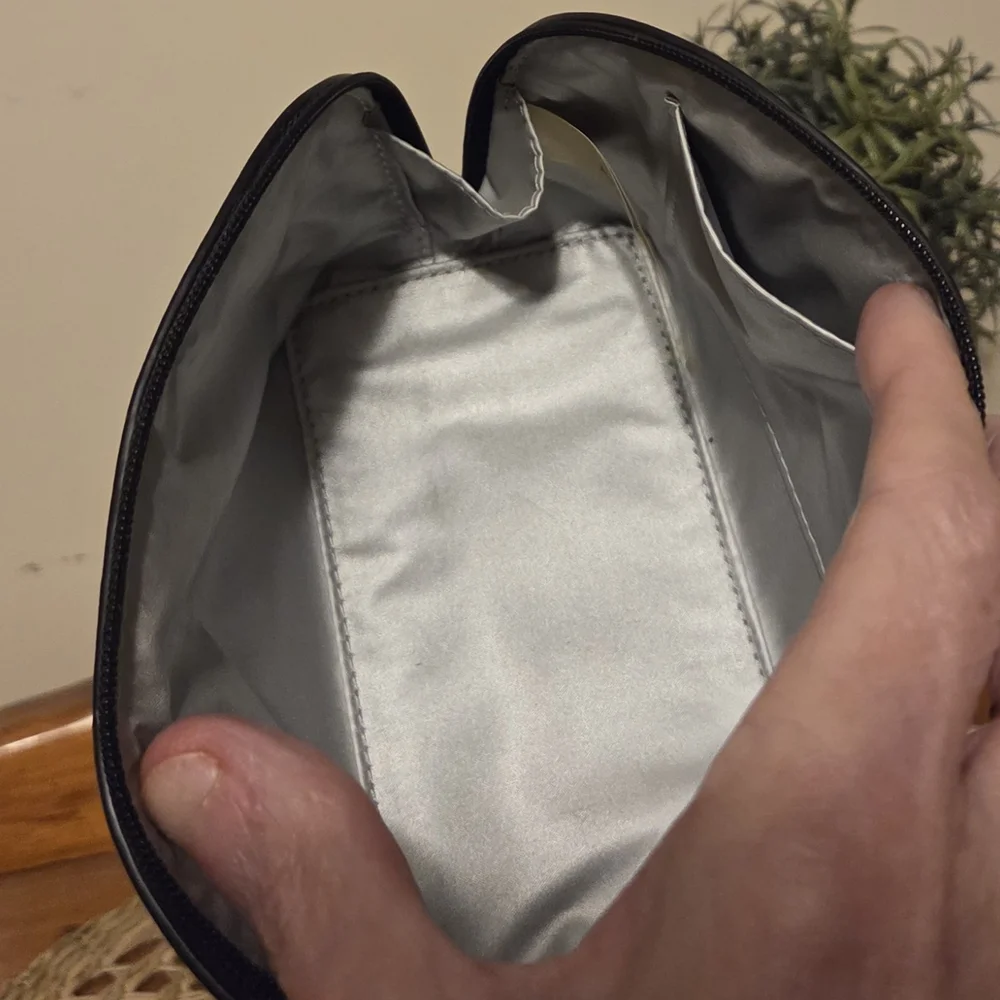 Kate Spade Black and Gray Cosmetic Bag with Silvery Lining Preloved - Picture 7 of 8